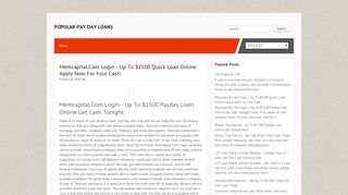 Memcapital.Com Login - Up To $1500 Quick Loan Online Apply ...