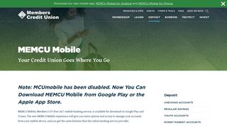 MEMCU Mobile ~ Members Credit Union