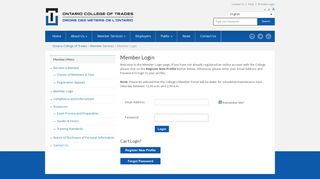 Ontario College of Trades » Member Login