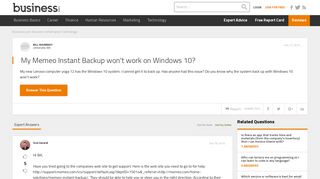 My Memeo Instant Backup won't work on Windows 10? - Business ...