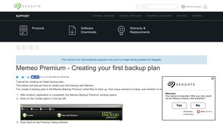 Memeo Premium - Creating your first backup plan | Seagate Support