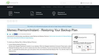 Memeo Premium/Instant - Restoring Your Backup Plan | Seagate ...