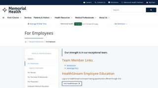 For Employees | Memorial Health