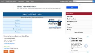Memorial Credit Union - Houston, TX - Credit Unions Online