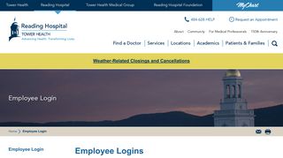 Employee Login | Reading Hospital - Tower Health