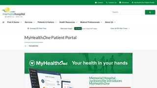 MyHealthONE Patient Portal | Memorial Hospital