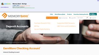 Memory Bank 1.60% APY Savings Account - RateBrain.com