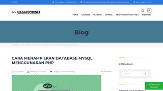 Cara Menampilkan Database MySQL Menggunakan PHP - Belajarphp