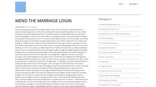 Mend The Marriage Login - Westamericabanksettlement.org