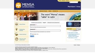 User account | Mensa International