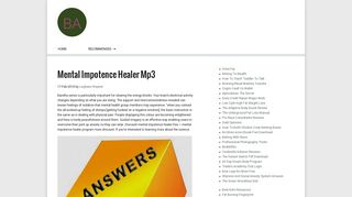 Mental Impotence Healer Mp3 - Baptistevangelist.com