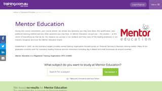 Mentor Education - Training.com.au