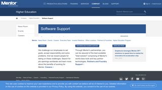 Software Support - Mentor Graphics