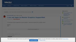 I can not login to Mentor Graphics SupportNet | Mentor Graphics ...