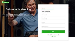 Sign up now - Menulog Courier Portal