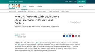 Menufy Partners with LevelUp to Drive Increase in Restaurant Orders