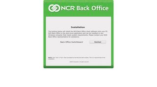 NCR Back Office Installation