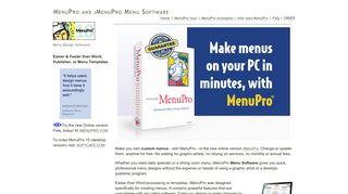 MenuPro and iMenuPro Menu Software