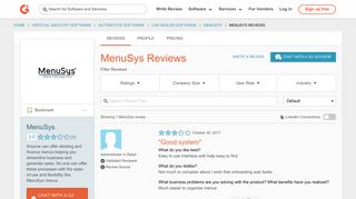 MenuSys Reviews | G2 Crowd