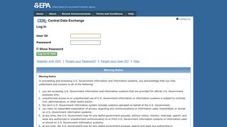 Log In | Central Data Exchange | US EPA