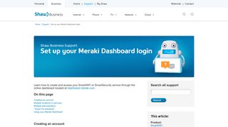 Set up your Meraki Dashboard login - Shaw Business