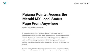 Access the Meraki MX Local Status Page From Anywhere