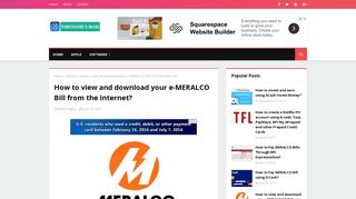 How to view and download your e-MERALCO Bill from the internet ...