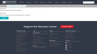 User account | Mercatus Center