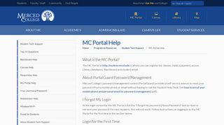Merced College - MC Portal Help