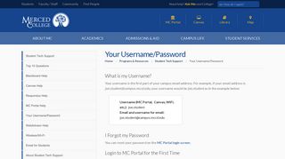 Merced College - Your Username/Password