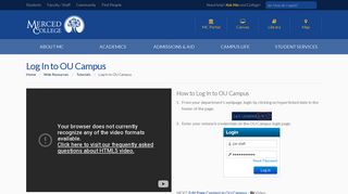 Merced College - Log In to OU Campus