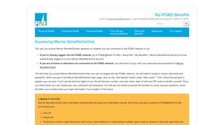 Accessing Mercer BenefitsCentral - MyPGEBenefits