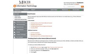 MU Information Technology - Email Access - Mercer University ...