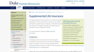 Supplemental Life Insurance | Human Resources