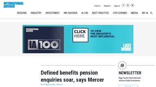 Defined benefits pension enquiries soar, says Mercer | International ...