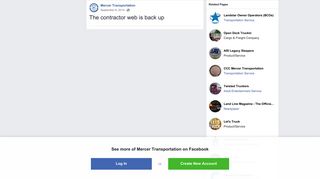 The contractor web is back up - Mercer Transportation | Facebook