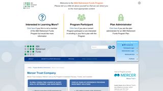 ABA Retirement Funds Mercer Trust Company | ABA Retirement