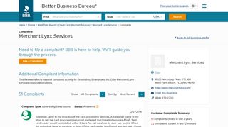 Merchant Lynx Services | Complaints | Better Business Bureau® Profile