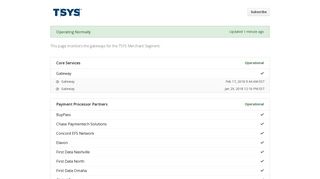 Status Page - TSYS Merchant