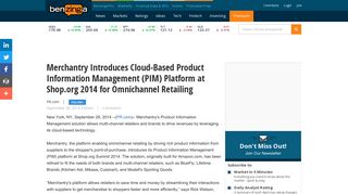 Merchantry Introduces Cloud-Based Product Information ... - Benzinga