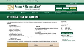 Personal Online Banking | F&M Bank - Farmers & Merchants Bank