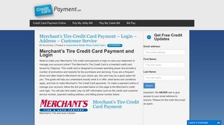 Merchant's Tire Credit Card Payment - Login - Address - Customer ...