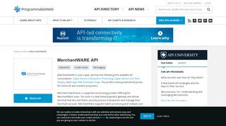 MerchantWARE API | ProgrammableWeb