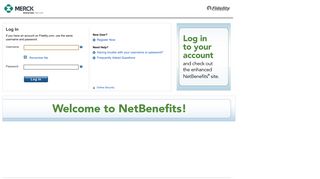 NetBenefits Login Page - Merck - Fidelity Investments