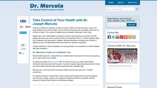 Dr. Mercola's Natural Health News, Products and Articles