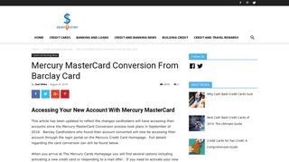 Mercury MasterCard Conversion From Barclay Card - Credit Liftoff