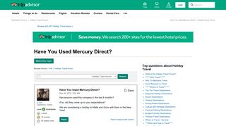 Have You Used Mercury Direct? - Holiday Travel Forum - TripAdvisor