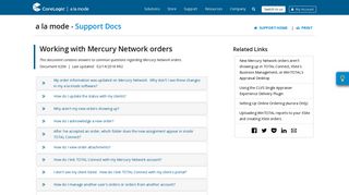 6206 - Working with Mercury Network orders - Support - a la mode