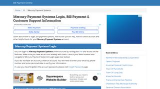 Mercury Payment Systems Login, Bill Payment & Customer Support ...