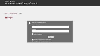 Login - Worcestershire County Council